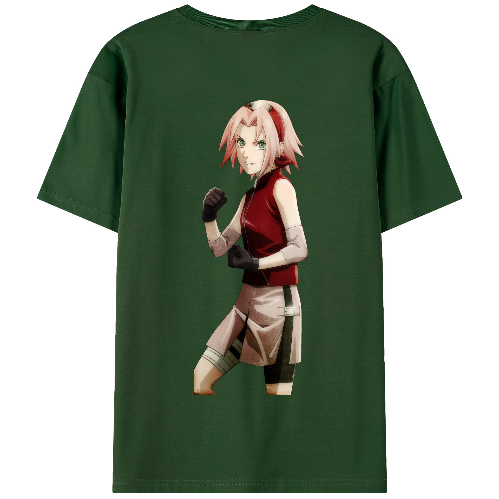 （画像用） NARUTO -ナルト- 春野サクラ Haruno Sakura 綿100％半袖Tシャツ（背面プリント）
